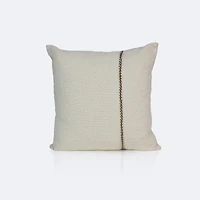 18"x18" Throw Pillow - Ivory Boucle with Stitching