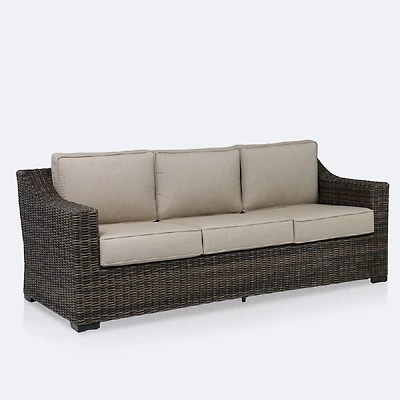 Hampton Sofa - Taupe Mixed Wicker/Beige Cushion