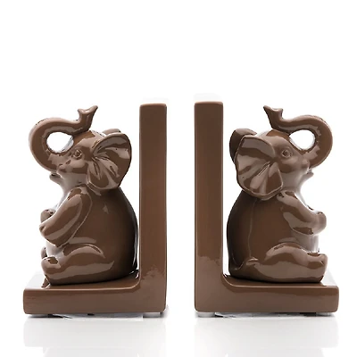 Ceramic Elephant Bookend-Set/2