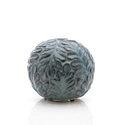 Ceramic Floral Blue Sphere