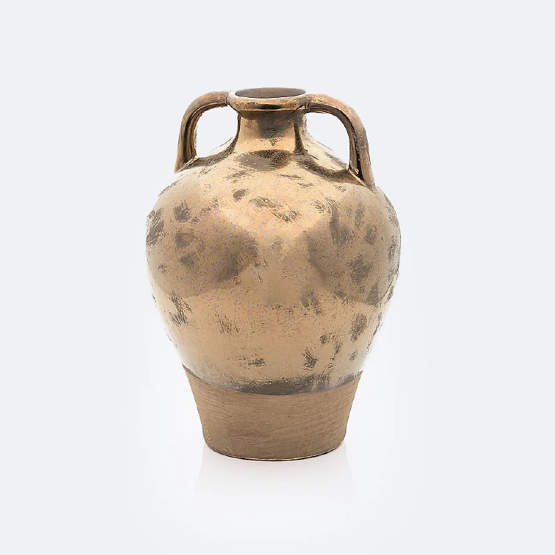 Ceramic Gold Vase with Handles