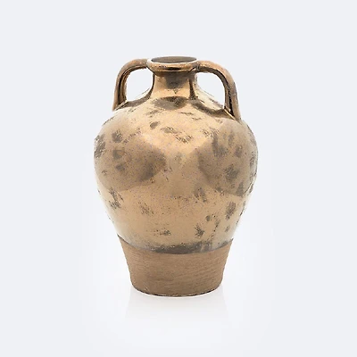 Ceramic Gold Vase with Handles