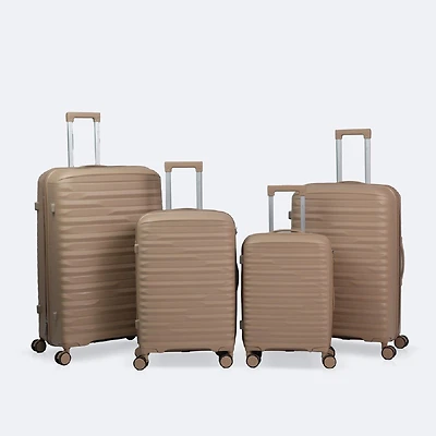 4-Piece Luggage Set, Hardside Spinner Wheel Travel Suitcase - Taupe