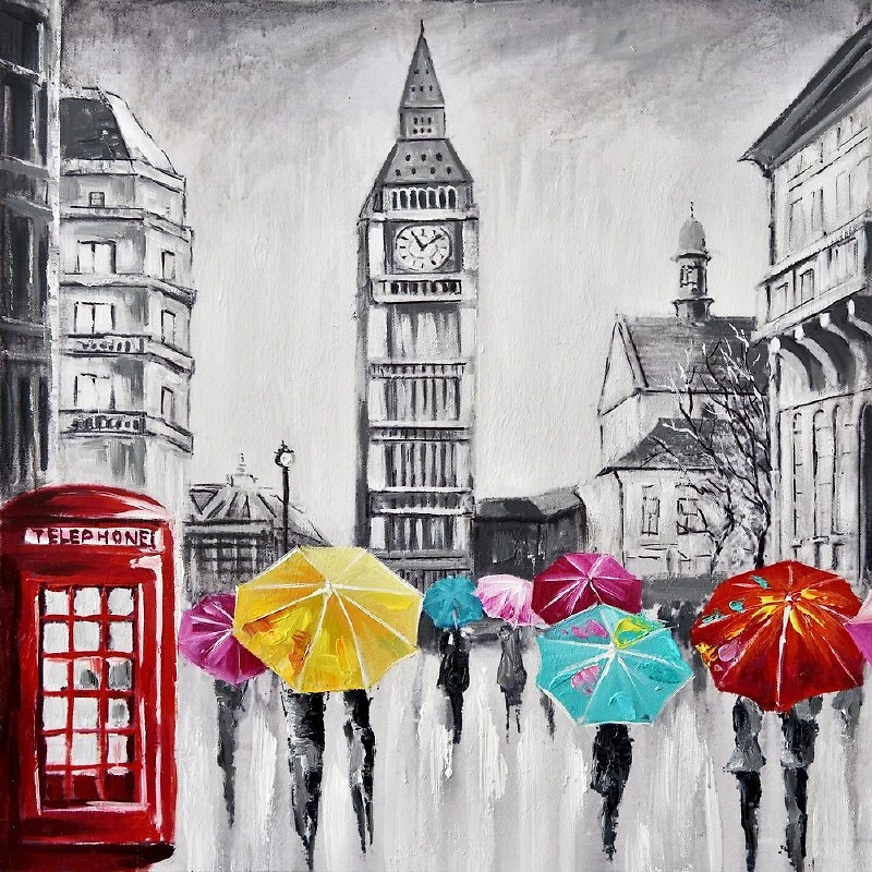 Oil Painting - London Rainy Day