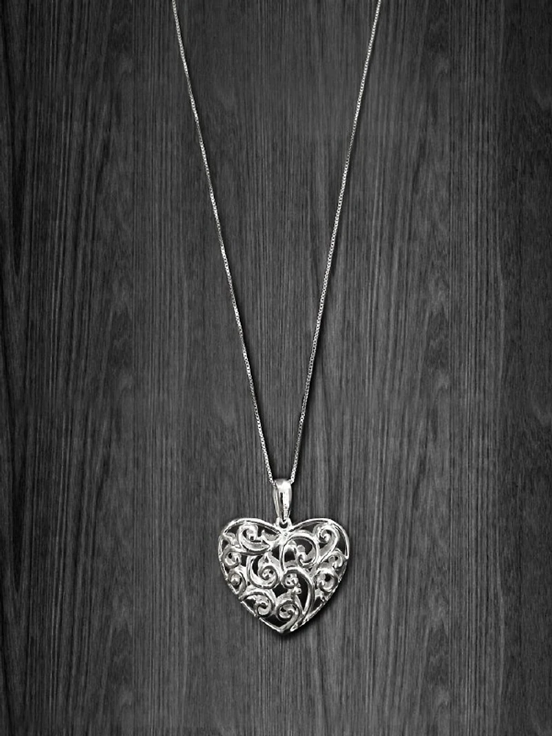 Silver Heart Pendant with Chain
