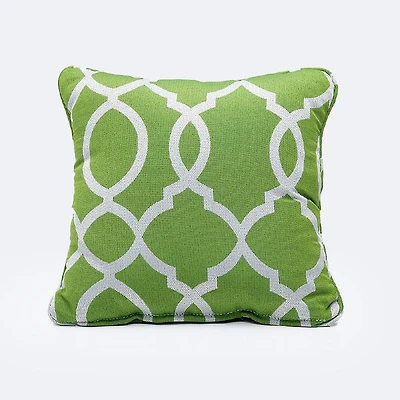 Throw Pillow - Green Lattice