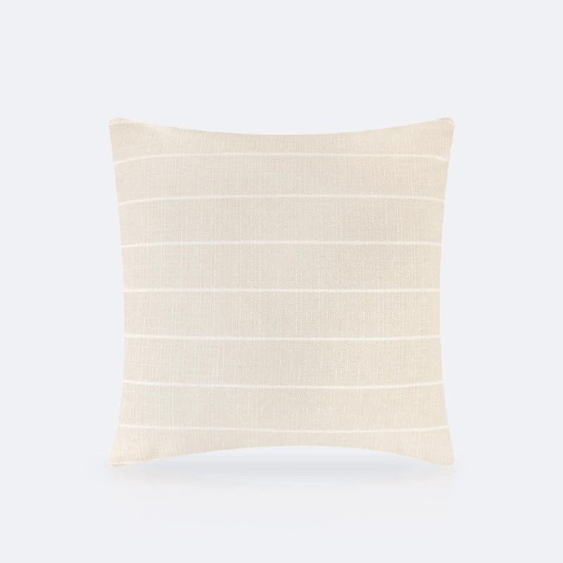 Throw Pillow 18 x 18 - Grey w/ White Stripes