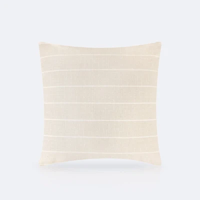 Throw Pillow 18 x 18 - Grey w/ White Stripes