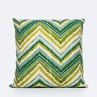 Throw Pillow - Green/Yellow Zig Zag