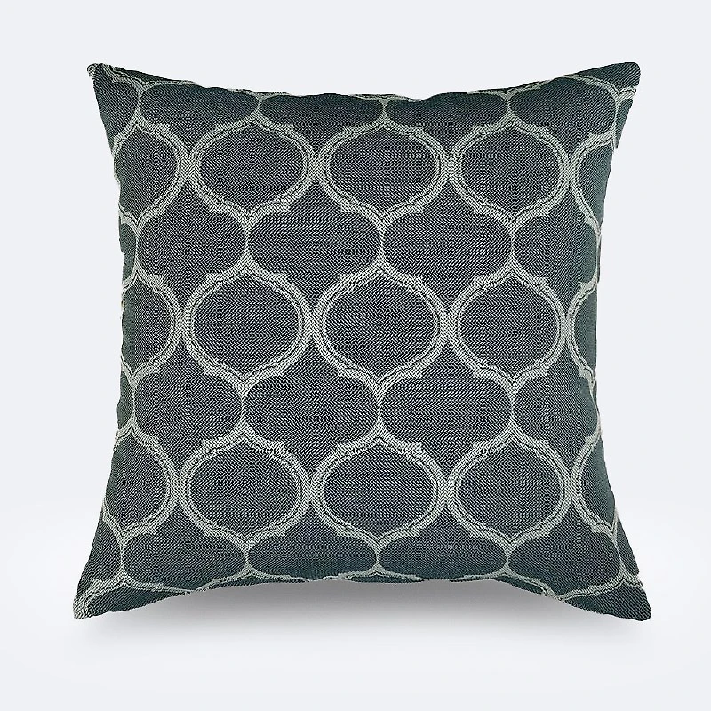 Throw Pillow - Dark Green Print