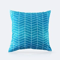 Throw Pillow 18 x 18 - Aqua Zig Zag