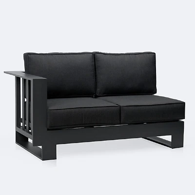 Renfrew Left Hand Facing Loveseat -  Black Frame - Carbon Black Cushion