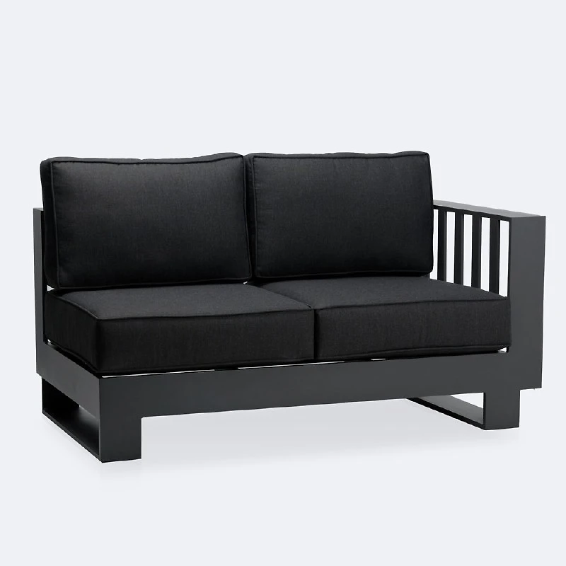Renfrew Right Hand Facing Loveseat -  Black Frame - Carbon Black Cushion