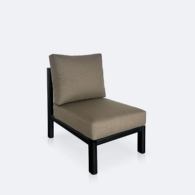 Rumi Side Chair - Woodlook/Black Frame / DotBella Truffle Cushion