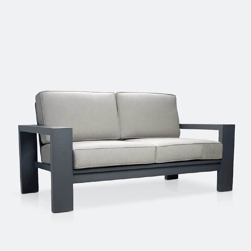 Shoreline Loveseat - Dark Grey Frame, Spectrum Dove Cushions