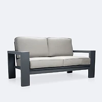 Shoreline Loveseat - Dark Grey Frame, Spectrum Dove Cushions