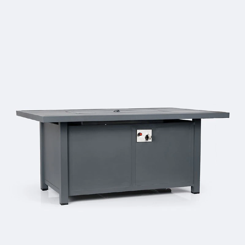 Shoreline 36"x56" Rectangular Firepit Table - Dark Grey