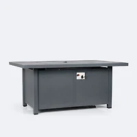 Shoreline 36"x56" Rectangular Firepit Table - Dark Grey