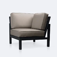 Shoreline Corner Chair - Black Frame, Cast Shale Cushions