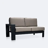 Shoreline Left Hand Facing Loveseat - Black Frame, Cast Shale Cushions