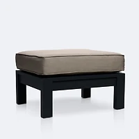 Shoreline Ottoman - Black Frame, Cast Shale Cushion