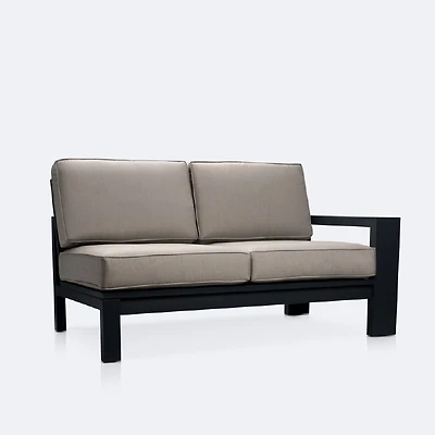 Shoreline Right Hand Facing Loveseat - Black Frame, Cast Shale Cushions