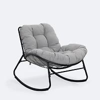 Simmons Rocking Chair - Black Frame - Greige Cushion 