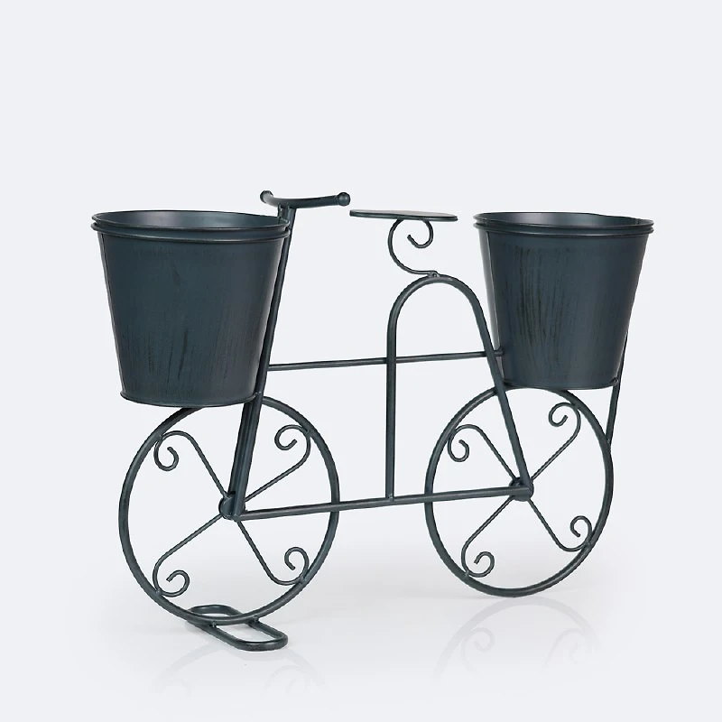 Decorative Metal Bike Planter - Blue