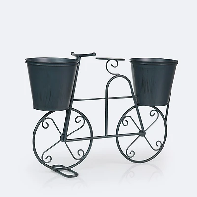 Decorative Metal Bike Planter - Blue