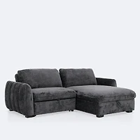 Albus Reversible Loveseat Sectional Sleeper - Charcoal