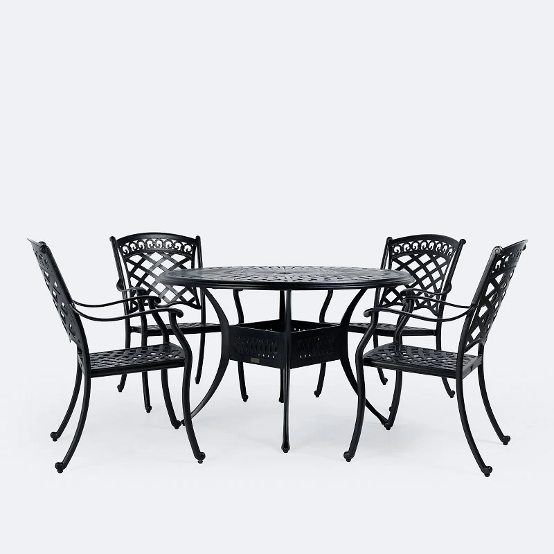Blanca Dining Set - 4 Seats - Black Tippet