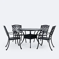Blanca Dining Set - 4 Seats - Black Tippet