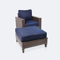 Catalina Club Chair and Ottoman Set - Navy