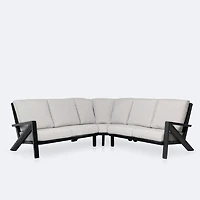 Eros Sectional - Black Frame, Sand Cushions