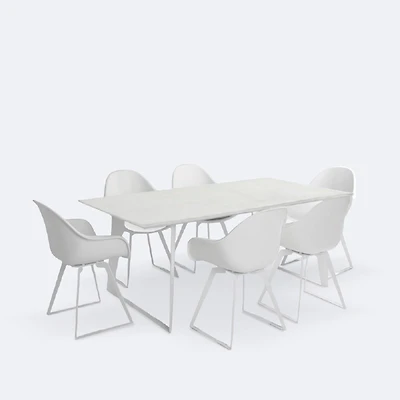 Ghost Dining Set - 6 Seats - White
