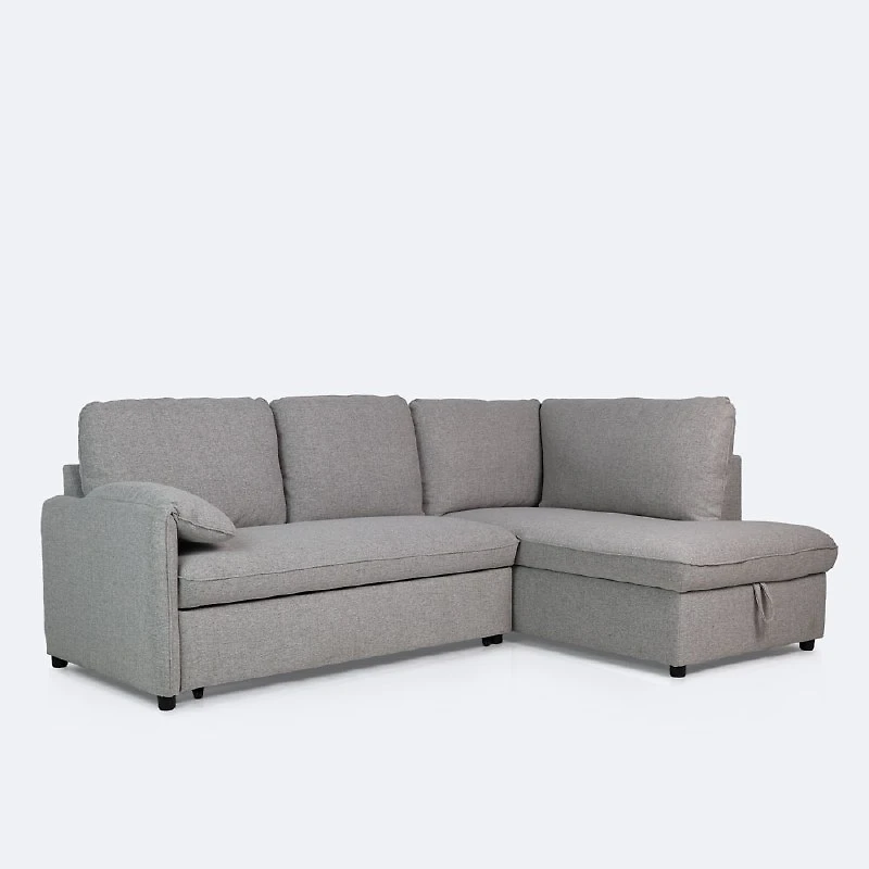 Maddox Right Hand Facing Sleeper Sectional with Storage Chaise - Grey