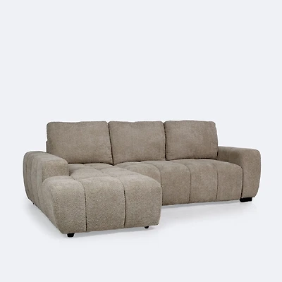 Nomi Left- Hand Facing Sectional Media Sleeper- Latte
