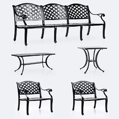 Reel Weave Sofa Conversation Set - Black Tippet
