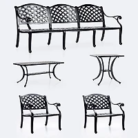 Reel Weave Sofa Conversation Set - Black Tippet
