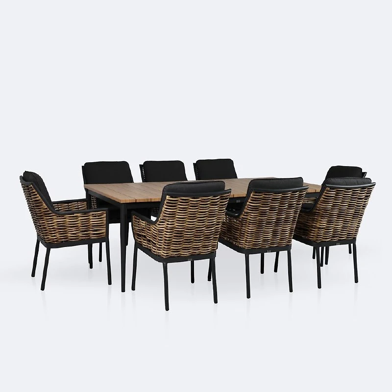 Sedona Dining Set - Seats 8- Wood-Look Finish