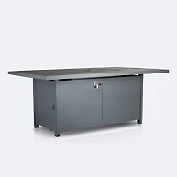 Shoreline 48"x86" Firepit Dining Table - Dark Grey