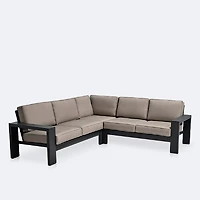 Shoreline Sectional - Black Frame, Cast Shale Cushions