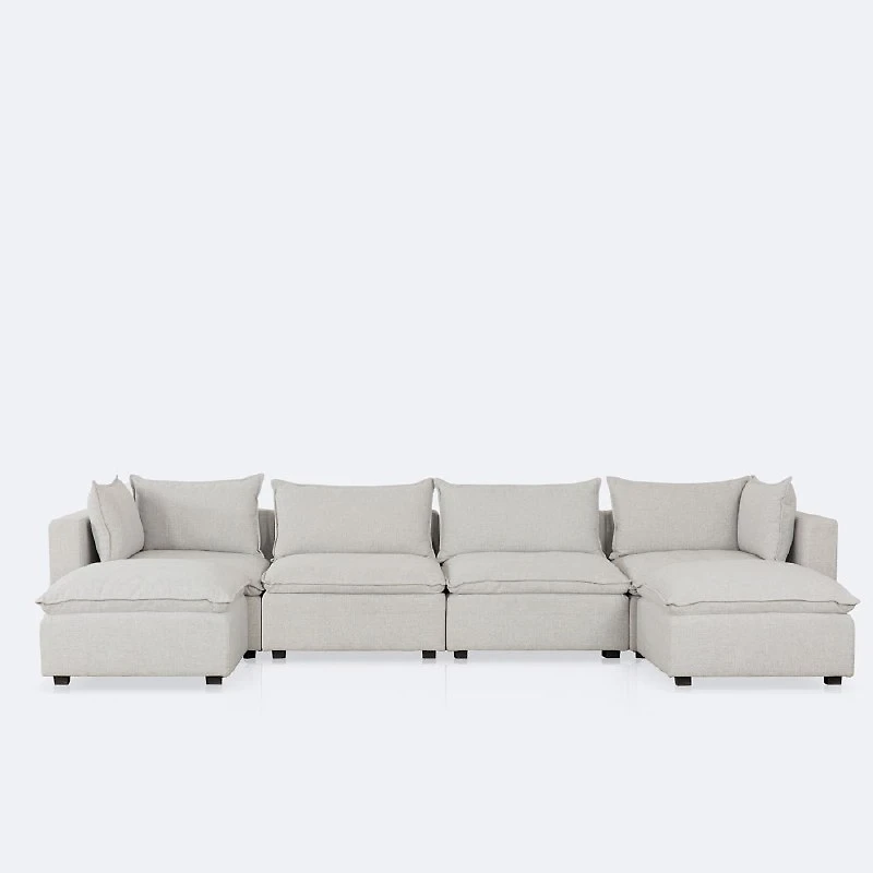 Stratus Cloud 6 Piece Sectional - Perlie Cream