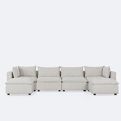 Stratus Cloud 6 Piece Sectional - Perlie Cream