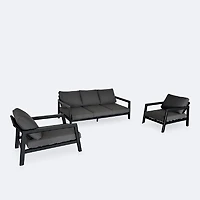 Switch Conversation Set  -Black Frame / Dotbella Thunder Grey Cushion