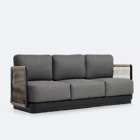 Tova Sofa - Black Frame, Ash Gray Cushions