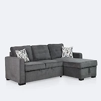 Willow Reversible Sleeper Sectional with Storage Chaise - Grey
