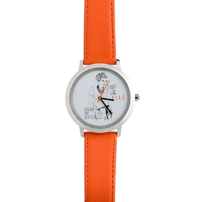 ELLE WH DIAL ORANGE STR WATCH