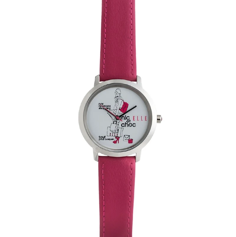 ELLE WH DIAL ROSE STRAP WATCH