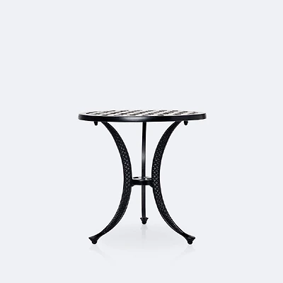 Weave 21" Round Side Table - Black Tippet